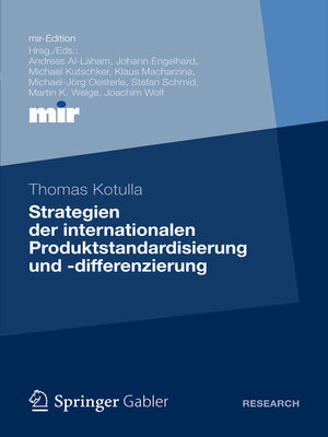 cover image of Strategien der internationalen Produktstandardisierung und -differenzierung